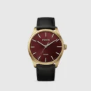 ساعة Evoir رجالية بإطار ذهبي وقرص أحمر | تصميم فاخر وأنيق