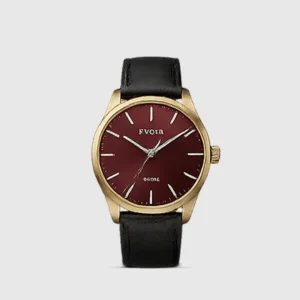 ساعة Evoir رجالية بإطار ذهبي وقرص أحمر | تصميم فاخر وأنيق